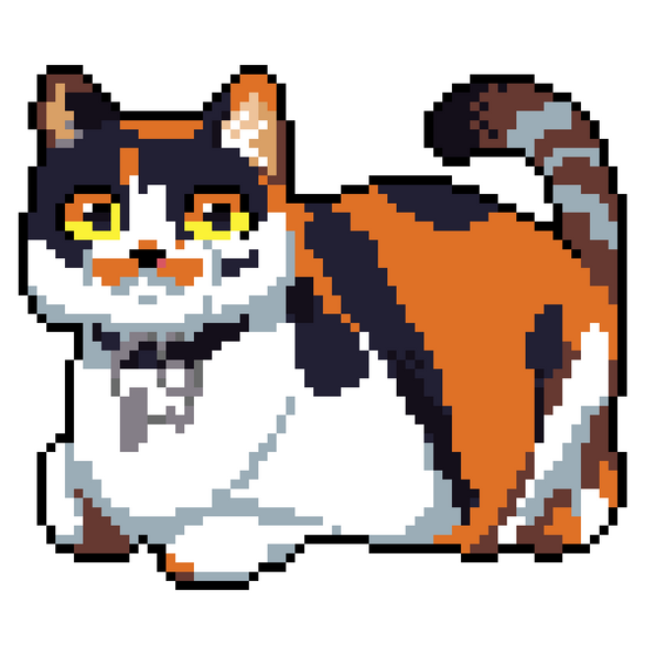 Gato. Ilustração em pixel art.